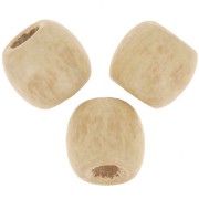 Perles ovales gros trou en bois 17x15 mm Naturel verni x20|raw }}