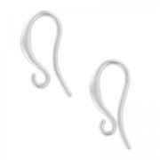 Crochets d'oreilles 15 mm argenté satiné x2|raw }}