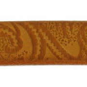 Lacet cuir motif Paisley 15 mm Camel x50cm