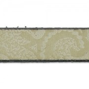 Lacet cuir motif Paisley 10 mm Greige x50cm