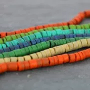 Perles rondelles Heishi Coco 5 mm Vert x39 cm