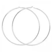 Créoles à décorer 40 mm - Placage Argent fin x2