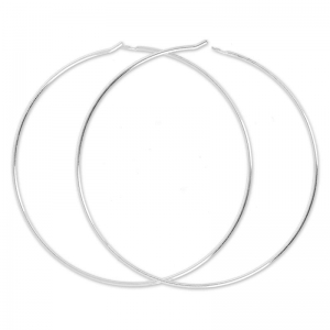 Créoles à décorer 40 mm - Placage Argent fin x2