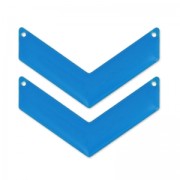 Intercalaires chevron 2 trous résine époxy 50x28 mm Bleu Turquoise x2|raw }}