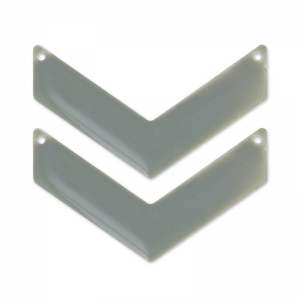 Intercalaires chevron 2 trous résine époxy 50x28 mm Gris Moyen x2