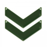 Intercalaires chevron 2 trous résine époxy 50x28 mm Olivine x2