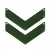 Intercalaires chevron 2 trous résine époxy 50x28 mm Olivine x2