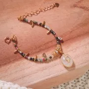 Perles rondelles fleur 4 mm - Doré à l'or fin x20