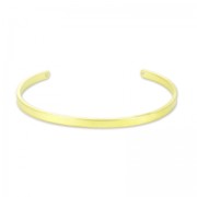 Bracelet jonc ovale 2 trous 13 cm doré satiné x1|raw }}