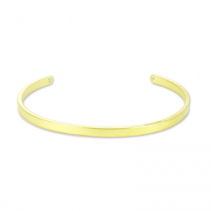 Bracelet jonc ovale 2 trous 13 cm doré satiné x1