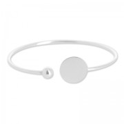 Bracelet jonc flexible 2 mm pour cabochon plat 14 mm en Argent 925 x1|raw }}