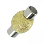 Fermoir diamanté aimanté pour cordon 6 mm en Acier inoxydable /doré x1