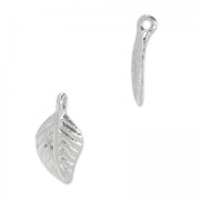 Breloque feuille 13x7 mm en acier inoxydable x1