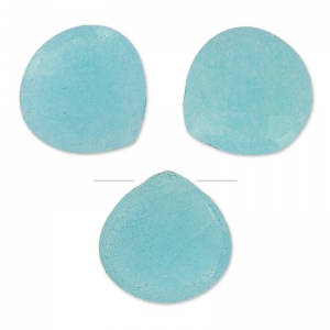 Perles Poires facettées en jade teinté 13 mm Light Turquoise x4