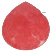 Perles Poires facettées en jade teinté 13 mm Rouge Corail x4|raw }}