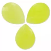 Perles Poires facettées en jade teinté 17x13 mm Jaune x4
