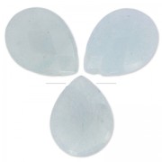 Perles Poires facettées en jade teinté 17x13 mm Gris Clair x4