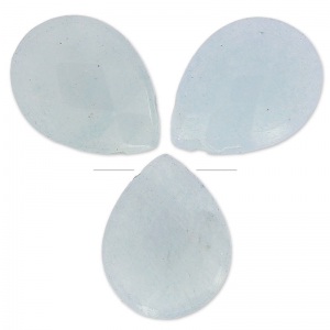Perles Poires facettées en jade teinté 17x13 mm Gris Clair x4
