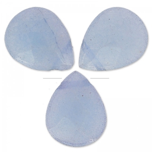 Perles Poires facettées en jade teinté 17x13 mm Gris x4