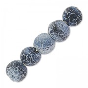 Perles rondes Agate teintées effet craquelé 4 mm Blue Jean x20|raw }}