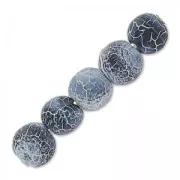 Perles rondes Agate teintées effet craquelé 4 mm Blue Jean x20