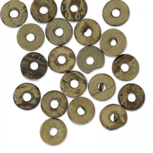 Perles rondelles Heishi Coco 9 mm Brun x 20