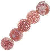 Perles rondes Agate teintées effet craquelé 4 mm Dark Peach x20|raw }}