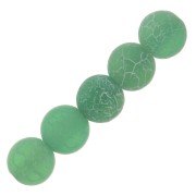 Perles rondes Agate teintées effet craquelé 4 mm Green Turquoise x20|raw }}