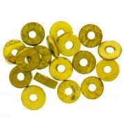 Perles rondelles Heishi Coco 9 mm Jaune x 20