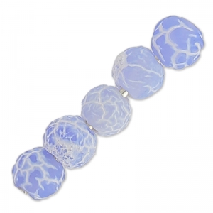 Perles rondes Agate teintées effet craquelé 4 mm Light Sapphire x20