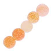 Perles rondes Agate teintées effet craquelé 4 mm Orange x20|raw }}