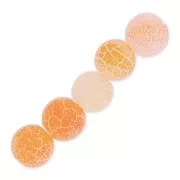 Perles rondes Agate teintées effet craquelé 4 mm Orange x20