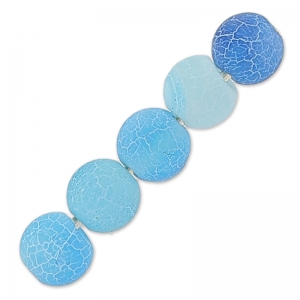 Perles rondes Agate teintées effet craquelé 4 mm Turquoise x20