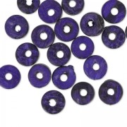 Perles rondelles Heishi Coco 9 mm Violet x 20