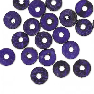 Perles rondelles Heishi Coco 9 mm Violet x 20