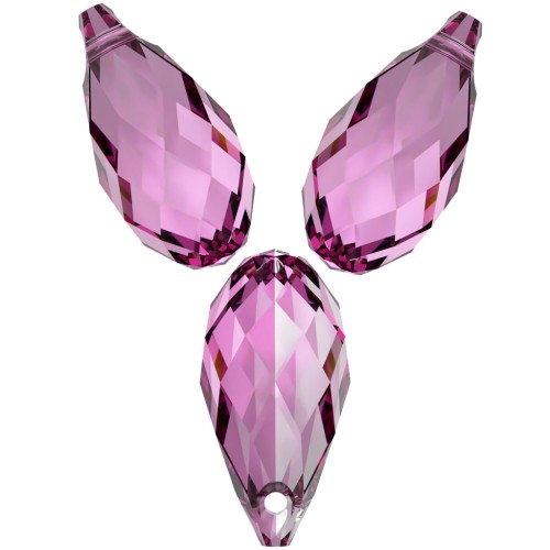 Gouttes Swarovski 6010 11x5.5 mm - Dark Rose x4