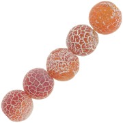 Perles rondes Agate teintées effet craquelé 6 mm Dark Peach x15|raw }}