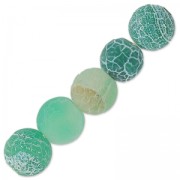 Perles rondes Agate teintées effet craquelé 6 mm Green Turquoise x15|raw }}