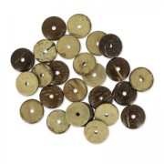 Perles coco disques 15 mm Marron x25