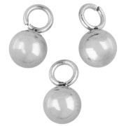 Breloques boules 4 mm pour chaînette d'extension - Acier inoxydable x10