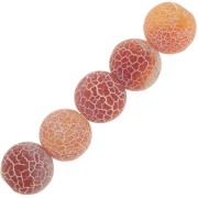 Perles rondes Agate teintées effet craquelé 8 mm Dark Peach x10|raw }}