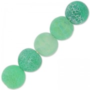 Perles rondes Agate teintées effet craquelé 8 mm Green Turquoise x10|raw }}