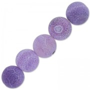 Perles rondes Agate teintées effet craquelé 8 mm Lilas x10|raw }}
