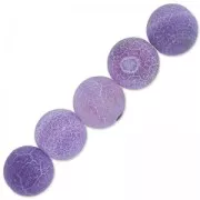 Perles rondes Agate teintées effet craquelé 8 mm Lilas x10