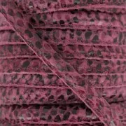 Cordon cuir surpiqué 4 mm Imitation Serpent Fuchsia x1 m