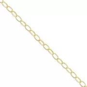 Chaîne maille jaseron ovale 2.7 mm Doré à l'or fin x 1m