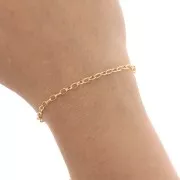 Chaîne maille jaseron ovale 2.7 mm Doré à l'or fin x 1m