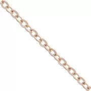 Chaîne maille forçat limée 2.2 mm doré rose x 1m