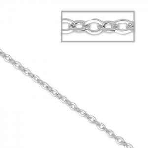Chaîne maille forçat limée 2.2 mm argenté x 1m