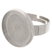 Bague serti pour cabochon fond plat 18 mm en Acier inox x1